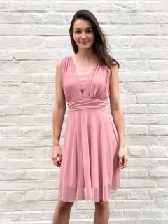 krátké tylové šaty multi Barva: růžová