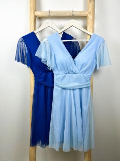 krátké tylové šaty Patricie Barva: Modrá