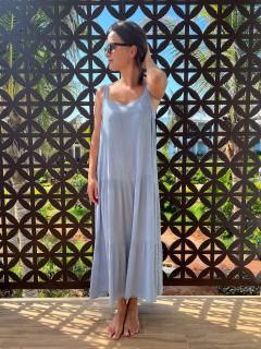 Oversize šaty Sia Barva: modro-šedá