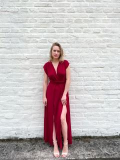 šaty multi s rozparky Barva: rudá