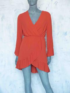 šaty s volánky Barva: oranžová