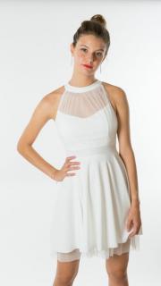 tylové šaty Barva: Bílá