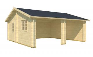 Dřevěná zahradní garáž Falkland 575 x 575 cm, 44 mm