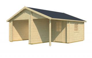 Dřevěná zahradní garáž Nevis 550 x 500 cm, 44 mm