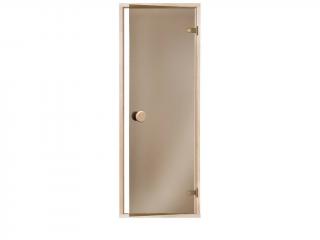Dveře do sauny 190x70cm, bronzové lesklé sklo, rám borovice