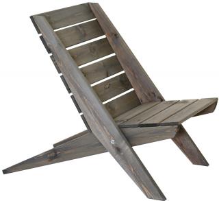 EcoFurn Granny Dřevěné zahradní skládací židle, borovice, šedý olej