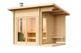 Finská sauna venkovní Hilden S 2x2,9m, tl 40mm. IHNED K DODÁNÍ Sauna: Smontovaná v naší dílně bez dopravy