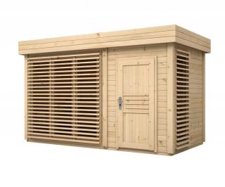 Sauna SCANDI 4x2m, 2 místnosti, 40 mm, smrk Sauna: Montáž na místě u klienta včetně dopravy