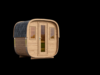 Venkovní sauna Nelio Standard 1,7x2,1 m, 42 mm, 1 místnost, thermowood Sauna: Rozložená v balíku na vlastní montáž