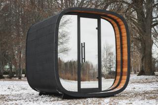 Venkovní sauna Round Cube Mini 2x2,2m, 1 místnost, thermowood Sauna: Montáž na místě u klienta včetně dopravy