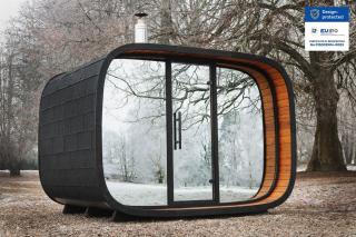 Venkovní sauna Round Cube Single 3,1x2,4m, 1 místnost, thermowood Sauna: Montáž na místě u klienta včetně dopravy