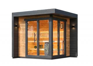 Venkovní sauna Thermowood Cubic S, 2,5x2,5m, 40 mm Sauna: Montáž na místě u klienta včetně dopravy