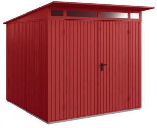 Zahradní domek HÖRMANN Classic 247,9 x 283,4 cm,  pultová střecha, dvoukřídlé dveře Vyberte barevný odstín: červená RAL 3004, Vyberte otevírání dveří:…