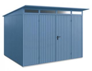 Zahradní domek HÖRMANN Classic 312,7 x 283,4 cm,  pultová střecha, dvoukřídlé dveře Vyberte barevný odstín: modrošedá RAL 5014, Vyberte otevírání…