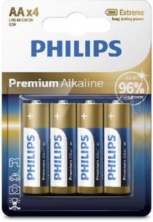 Baterie Alkalická Philips Premium AA LR6M4B/10 4 ks
