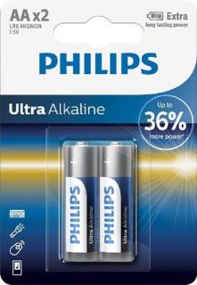 Baterie Alkalická Philips Ultra AA LR6E2B/10 2 ks