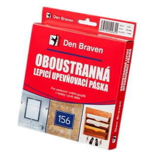 Den Braven Oboustranně lepicí upevňovací páska v krabičce Barva: bílá, Rozměr: 15 mm x 1 mm x 10 m