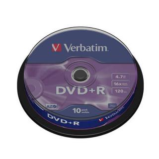 DVD+R 4,7 GB 16X 10KS DISK VERBATIM