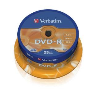 DVD-R 4,7 GB 16X 25CAKE DISK VERBATIM