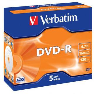DVD-R 4,7 GB 16X BOX DISK VERBATIM 5KS