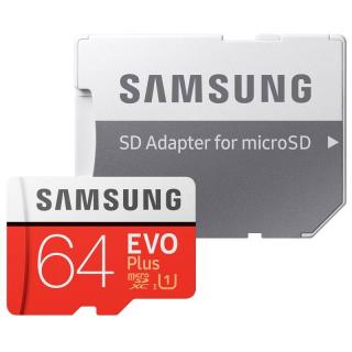 Paměťová karta Samsung Micro SDXC EVO+ 64GB Class 10 UHS-I + SD adaptér