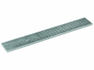 Pozinkovaná mříž k odvodňovacímu žlabu - 12,5 t Typ: oko 33 x 11 mm, Šířka: 130 mm, Délka: 1000 mm
