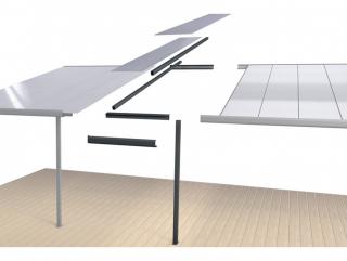 Prodloužení k hliníkové pergole Terrassendach Original Barva: antracit, Rozměr: 1,2 x 3,06 m