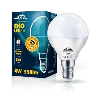 Žárovka LED ETA EKO LEDka mini globe 4W, E14, neutrální bílá