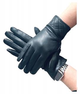Černé dámské kožené rukavice