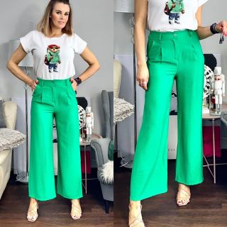 Zelené široké kalhoty KENCO