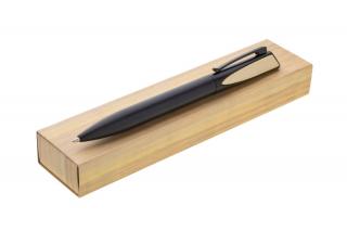 Luxusní černá kovová propiska kov/bambus Varianta: Propiska + papírová krabička