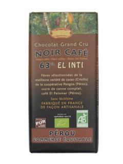 Hořká čokoláda s kávou BIO 63% kakaa 100g Saldac