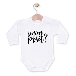 Body  Smím Prsit  bílé 80 (9-12m), Bílá, Dlouhý rukáv