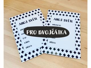 Milníkové kartičky black&white PRO DVOJČÁTKA - 44ks (UNISEX) Milníkové kartičky s dárkovou krabičkou