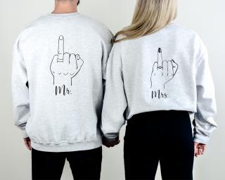 Nažehlovací nápis - Mr. & Mrs. Černá