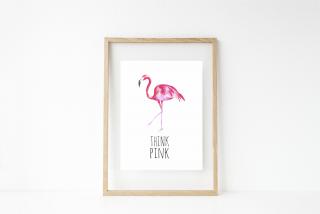 Plakát - Flamingo M (30x40cm) bez rámečku