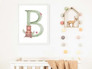Plakát - Forrest animal - Letter S (A4 21x29,7cm) s rámečkem