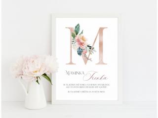 Plakát - Maminka se jménem na přání M (30x40cm) bez rámečku
