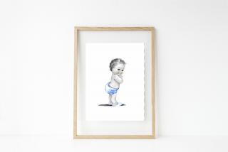 Plakát - Miminko - chlapeček L (40x50cm) bez rámečku