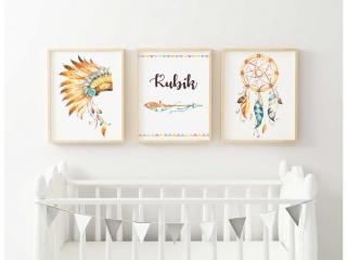 Plakát - Set boho kluk L (40x50cm) bez rámečku