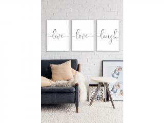Plakát - Set LIVE LOVE LAUGH M (30x40cm) s rámečkem
