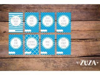 POKRAČOVACÍ Milníkové kartičky cyan 35ks (CHLAPEČEK)