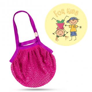 Síťová taška přes rameno dětská – růžovo-fialová