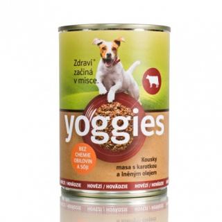 400g Yoggies hovězí konzerva pro psy s karotkou a lněným olejem