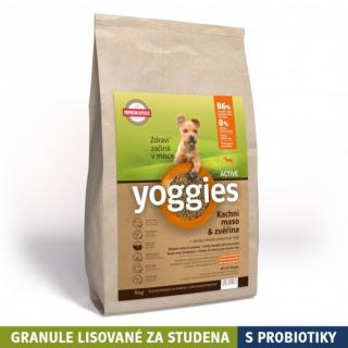 5kg, MINIGRANULE Yoggies Active, kachna a zvěřina, granule lisované za studena s probiotiky