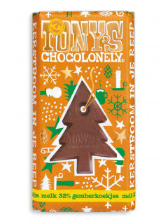 Tony’s Chocolonely – mléčná čokoláda, vánoční perníček, 180 gramů