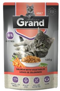 GRAND deluxe losos se zeleninou - kapsička pro kočky 100g