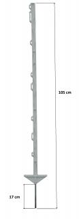 Tyčka - sloupek pro elektrický ohradník, plastová bílá, 105 cm