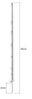 Tyčka - sloupek pro elektrický ohradník, plastová bílá, 156 cm