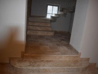Travertin Classic řezaný schod / parapet čelá 100x15 až 20x3 cm